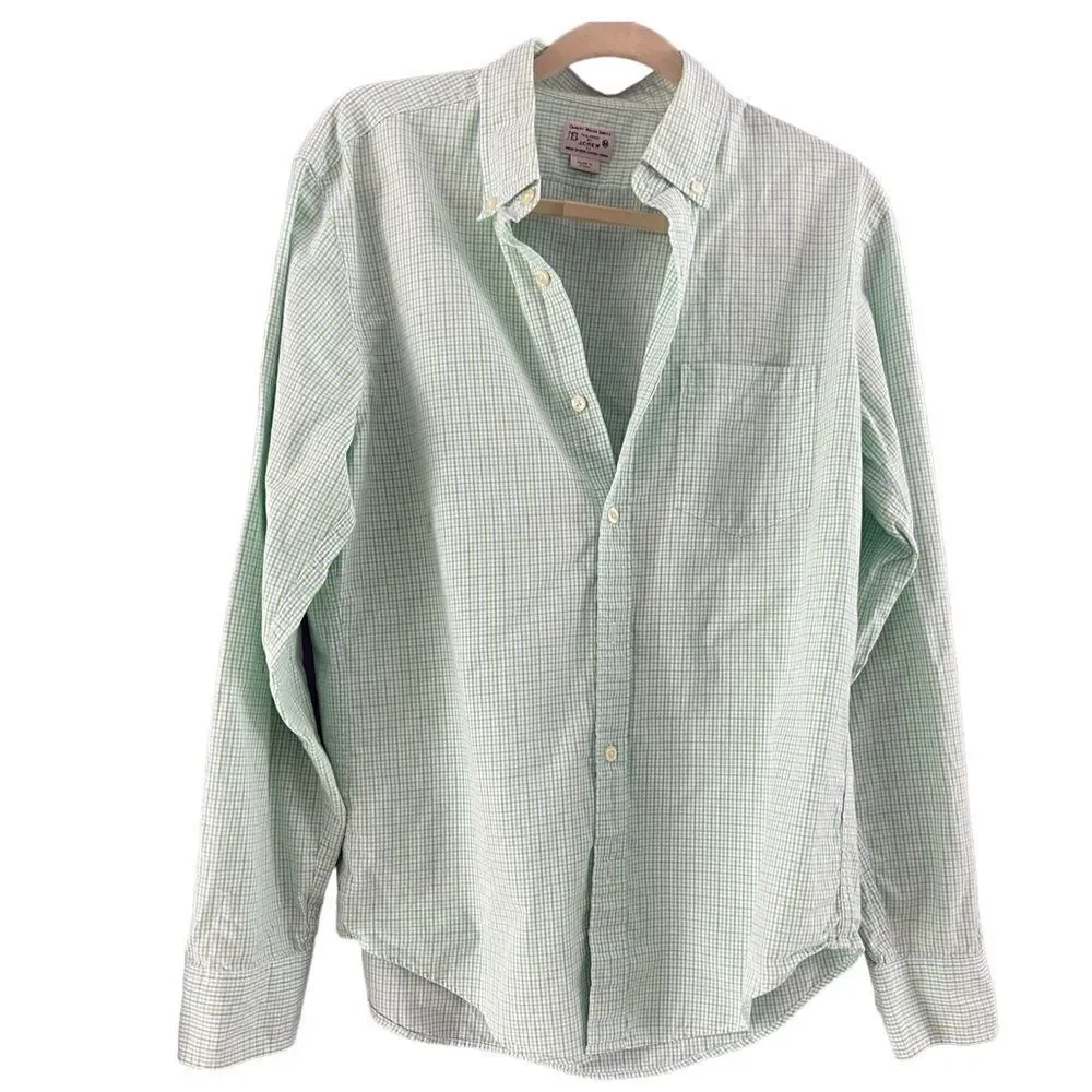 Men’s J.‎ Crew Men’s Green Button Down Casual Dress Shirt Size Medium